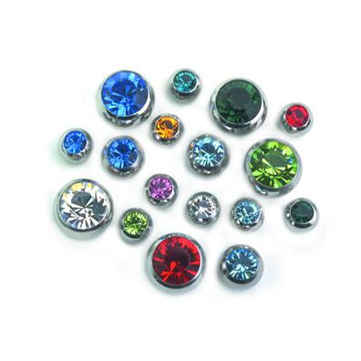 Titanium Threaded Jewelled Ball 1.6mm(14g)