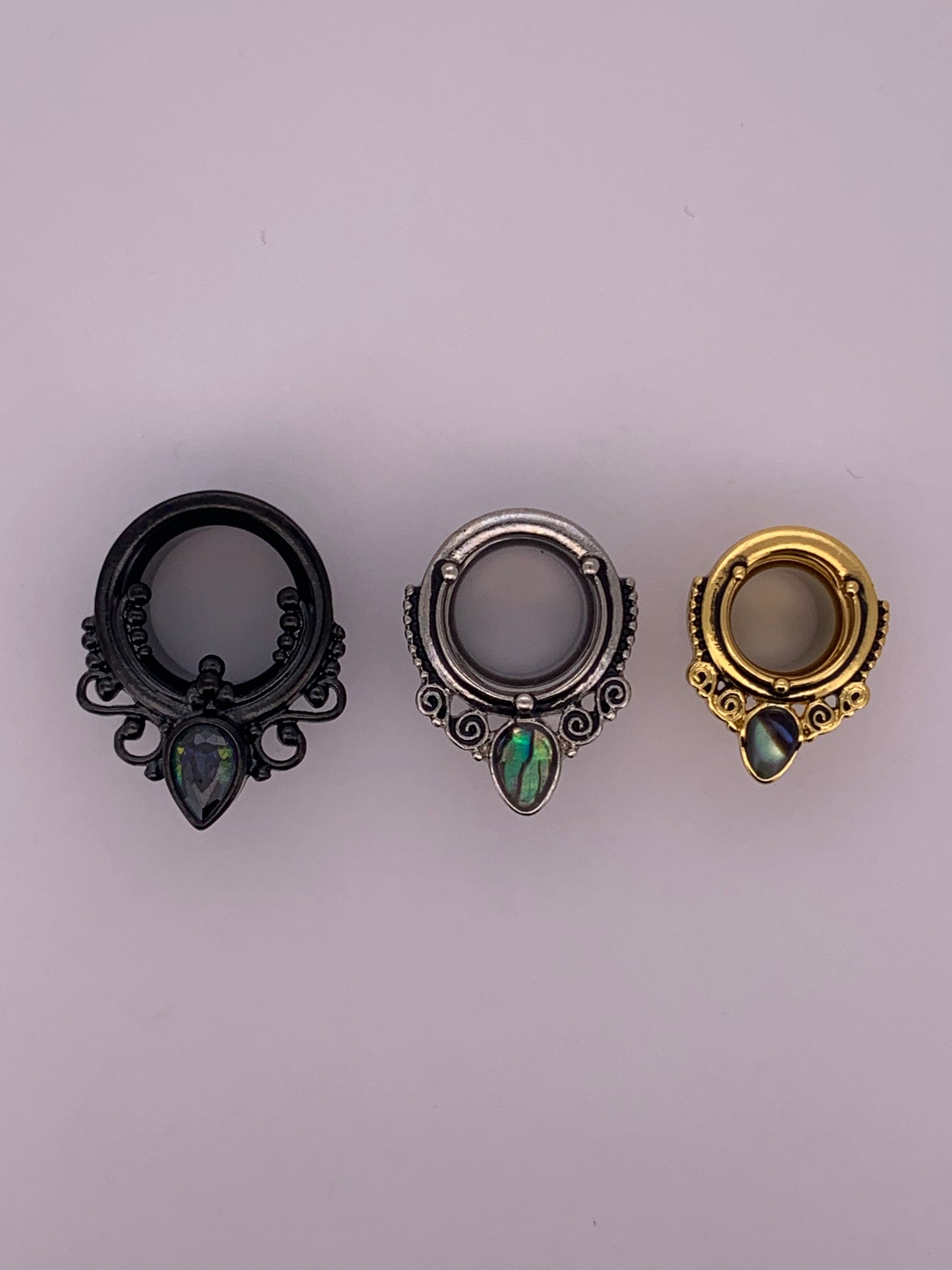 Decorative Tunnel with Seashell Inlay - silver & gold