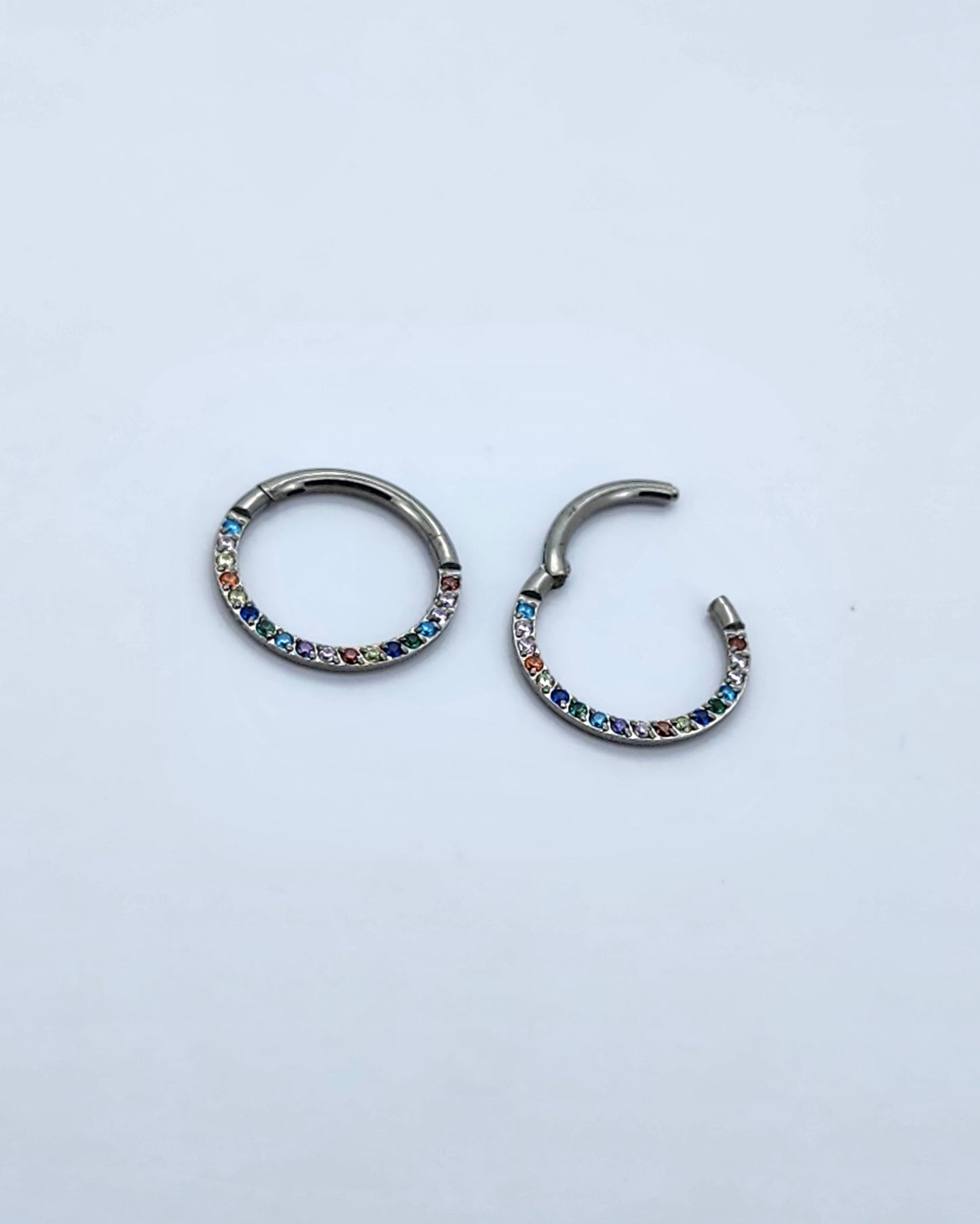 Rainbow Jewel Hinged Ring