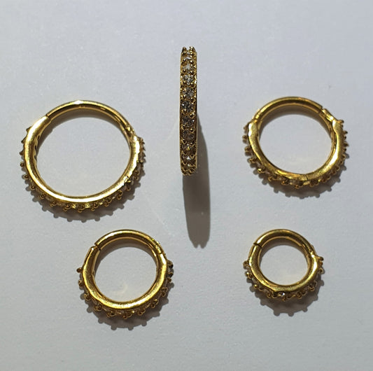 Hinged Ring with Edge Facing Crystals 1.2mm(16g)