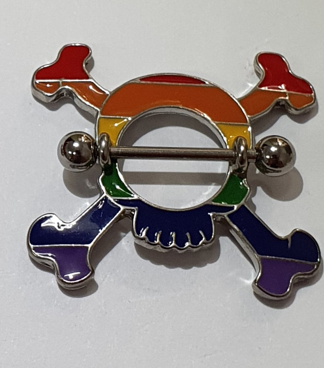 Rainbow Skull & Crossbones Nipple Shield