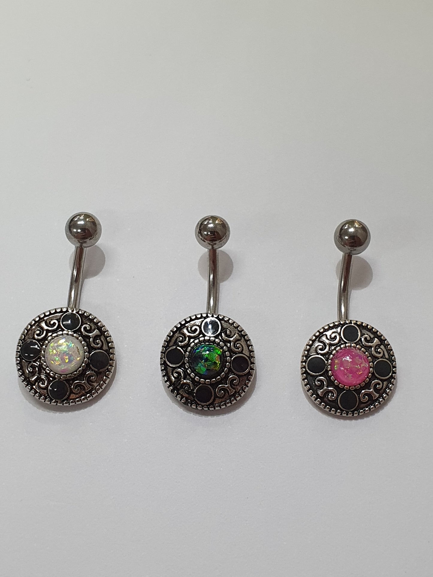 Aztec Style Jewelled Navel Bar