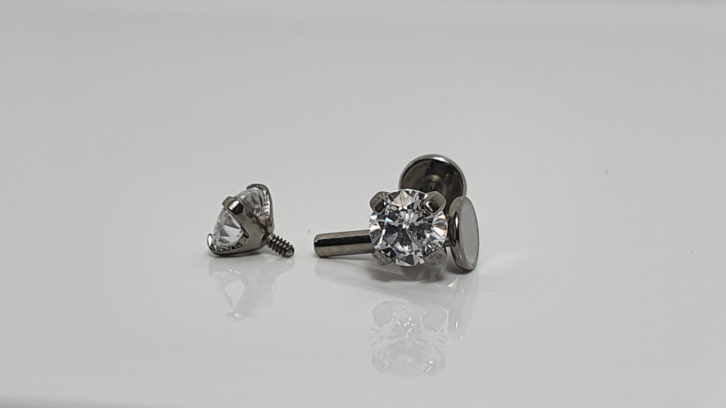 Titanium Crystal Labret Stud