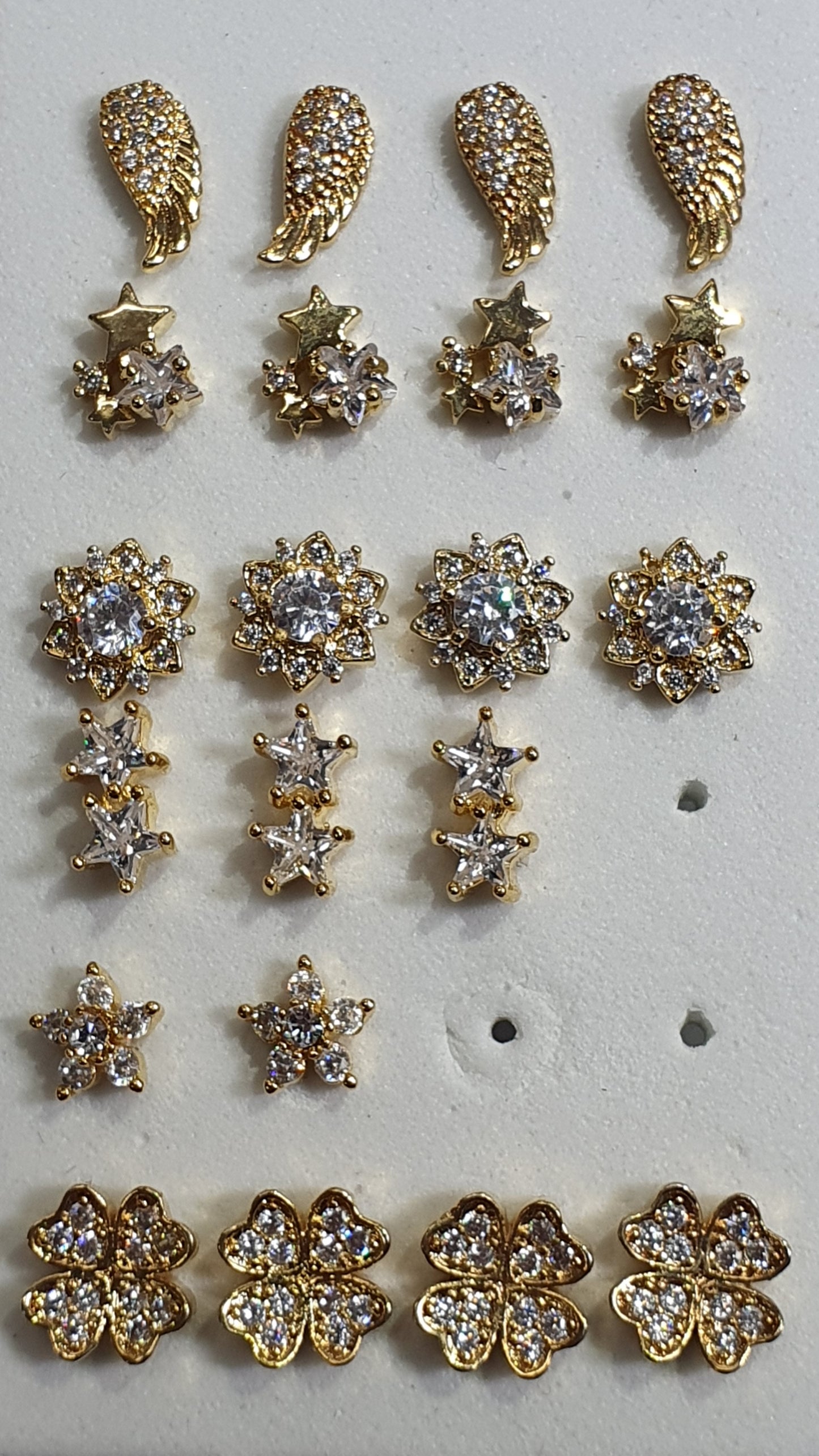 Internal Thread Assorted Plated Crystal Labret Studs 1.2mm (16g)