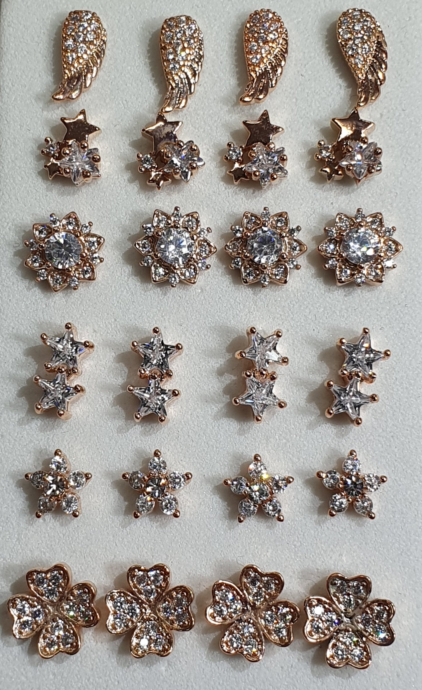 Internal Thread Assorted Plated Crystal Labret Studs 1.2mm (16g)