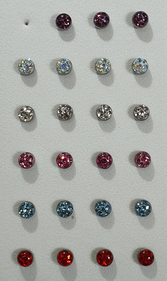 Multi-Cluster Gem Labret Stud 1.2mm(16g)