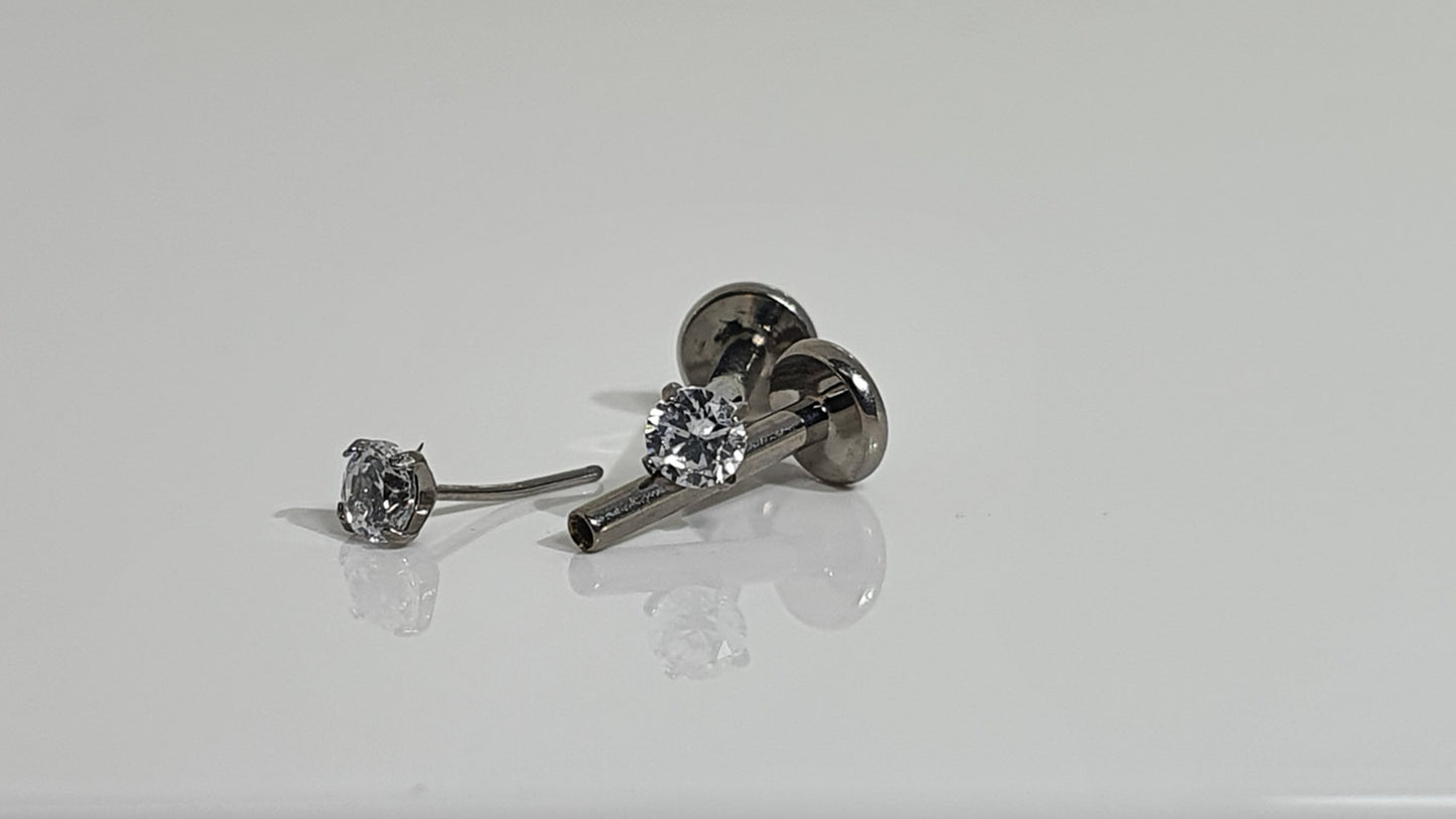 Titanium Threadless Top Crystal Labret