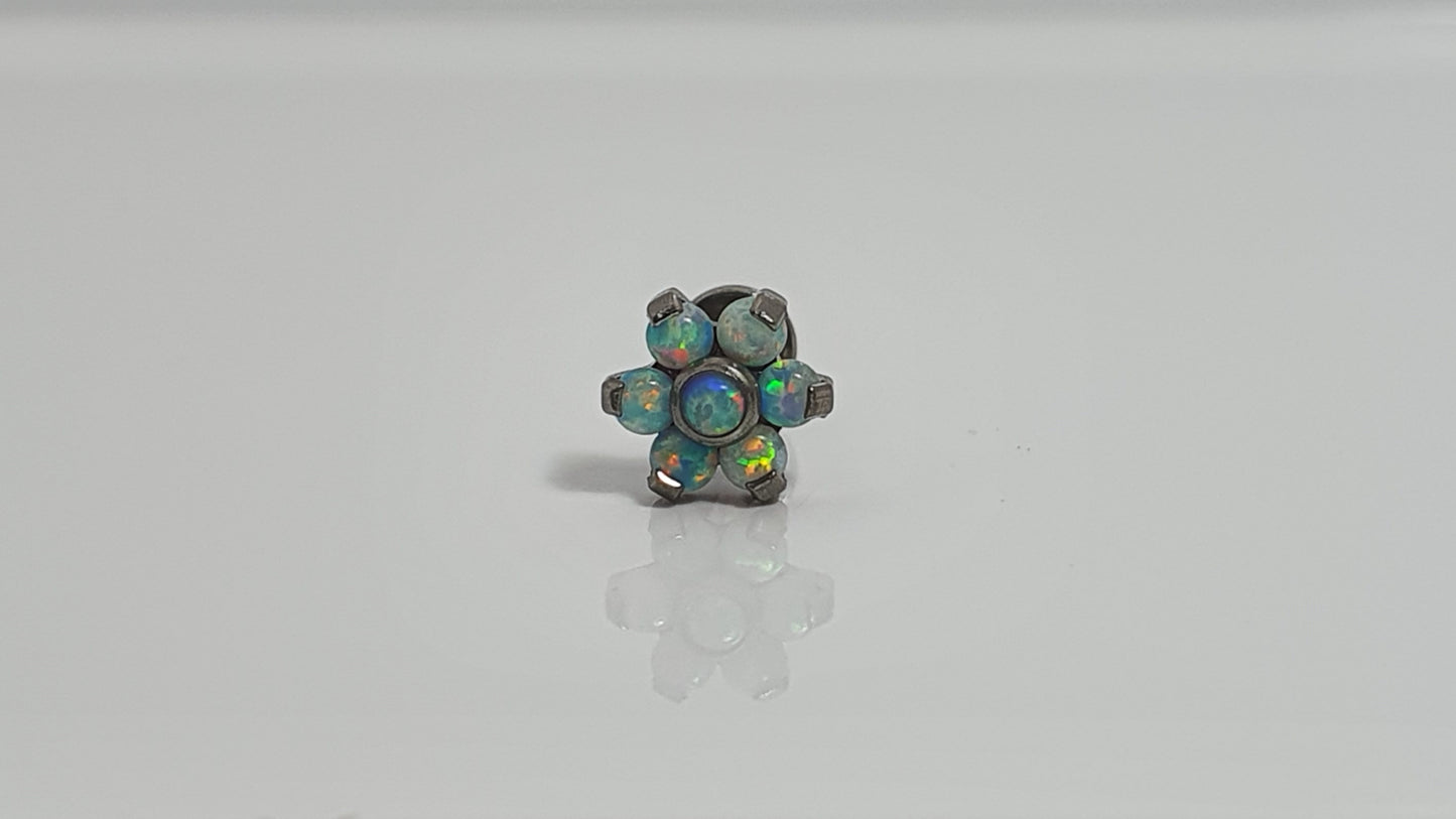 Opal Flower Labret Stud 1.2mm(16g)