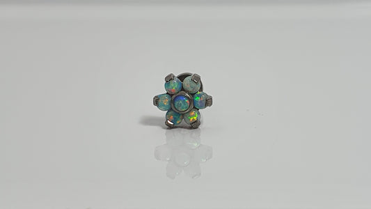 Opal Flower Labret Stud 1.2mm(16g)