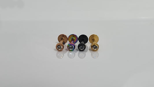Crystal Top Labret Stud 1.2mm(16g)