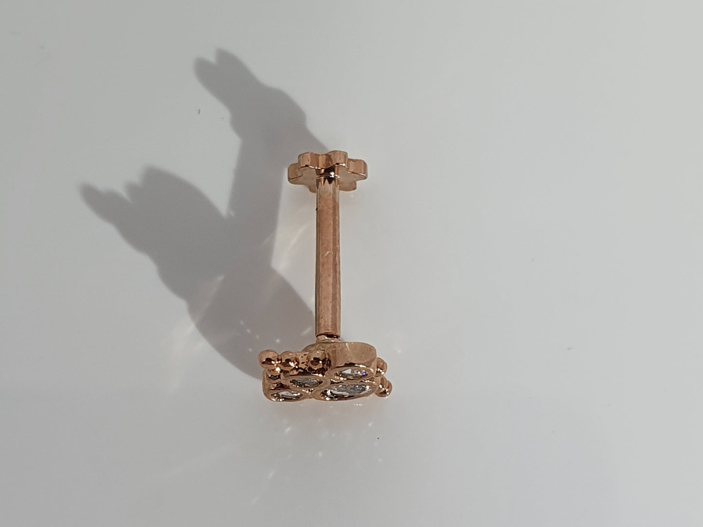 Crystal Decorative Paw Labret Stud Rose Gold 1.2mm(16g)
