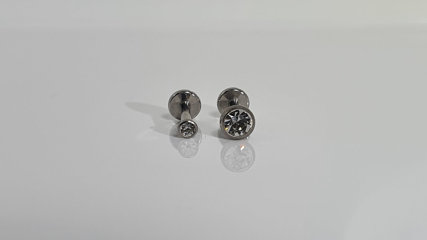 Crystal Threadless Labret Stud 1.2mm(16g)