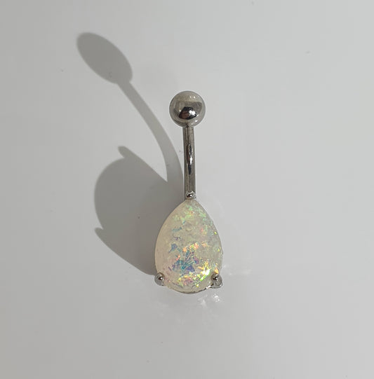 Opal Teardrop Navel Stud