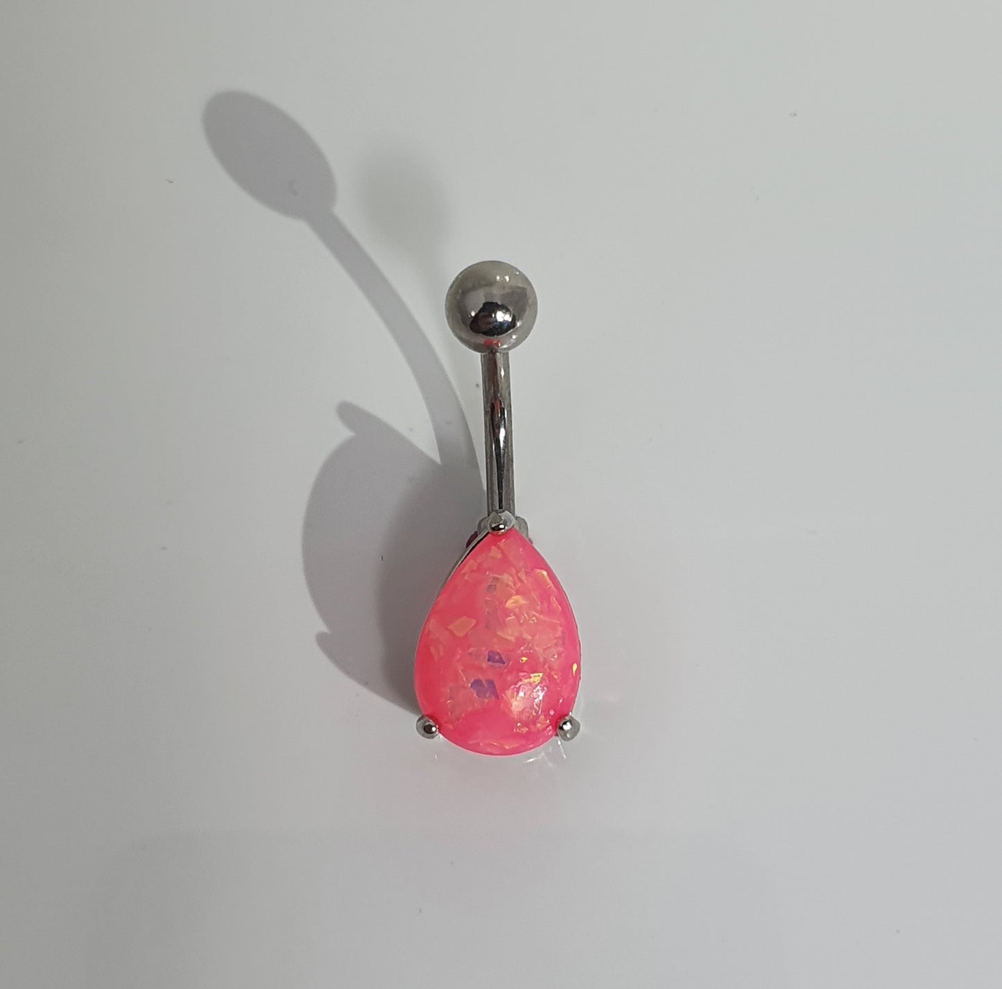 Opal Teardrop Navel Stud