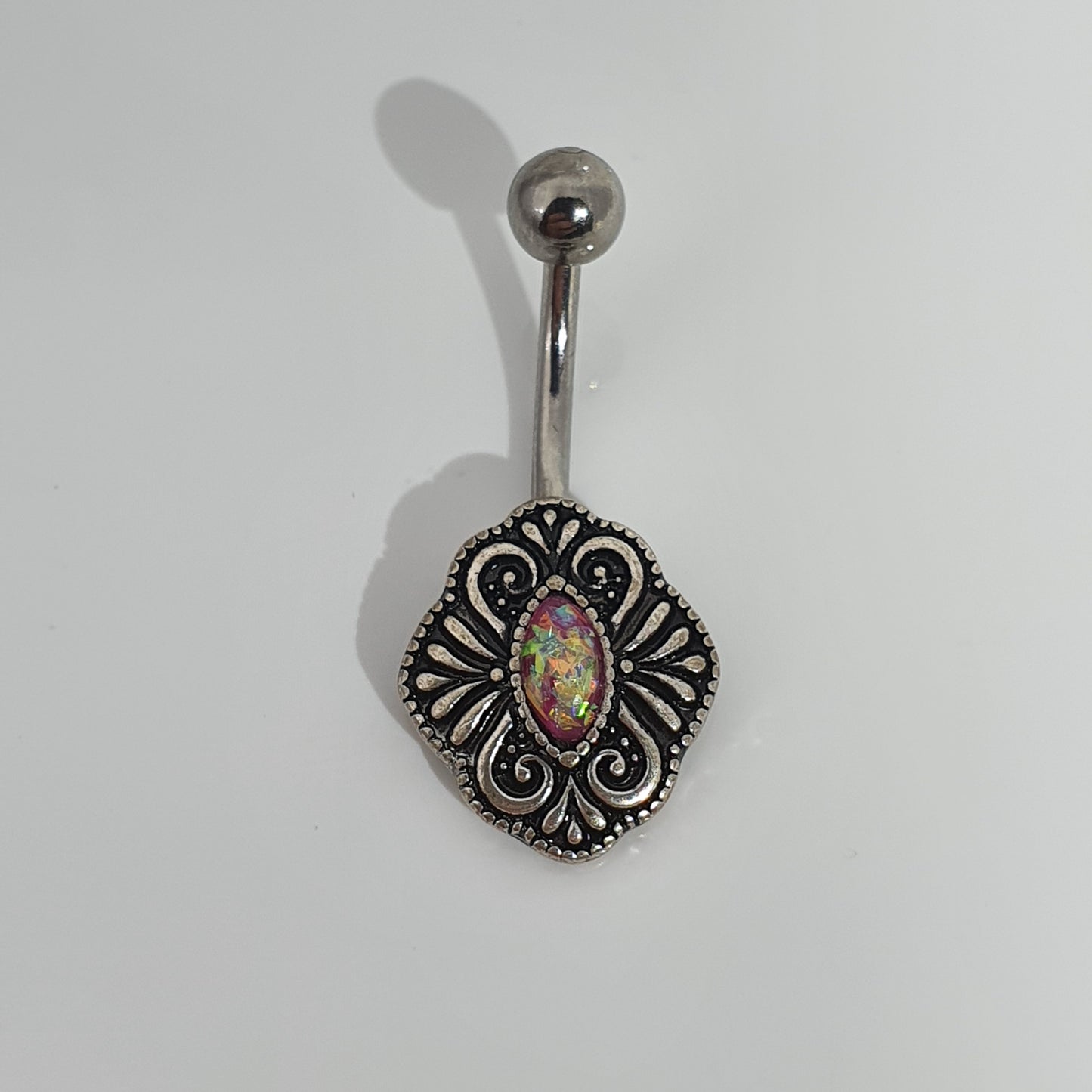 Aztec Style Jewelled Navel Bar