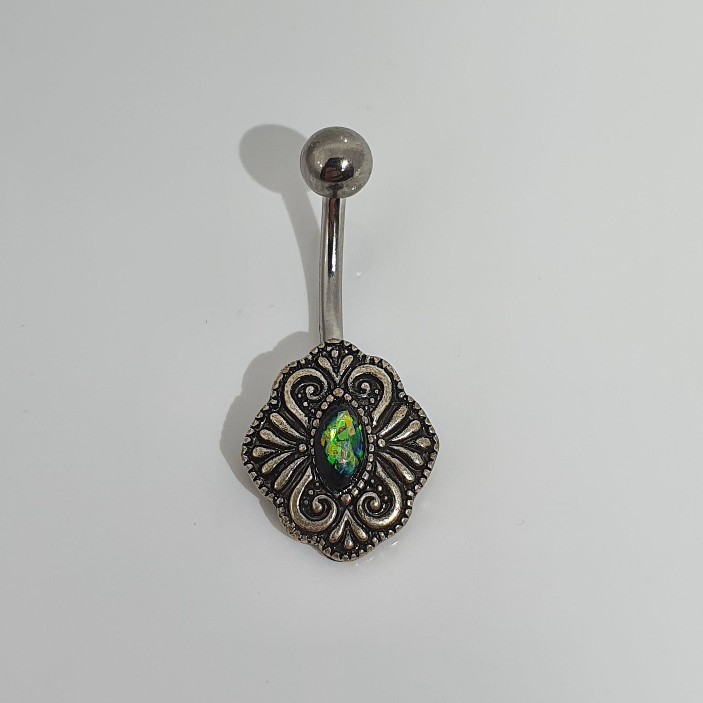 Aztec Style Jewelled Navel Bar