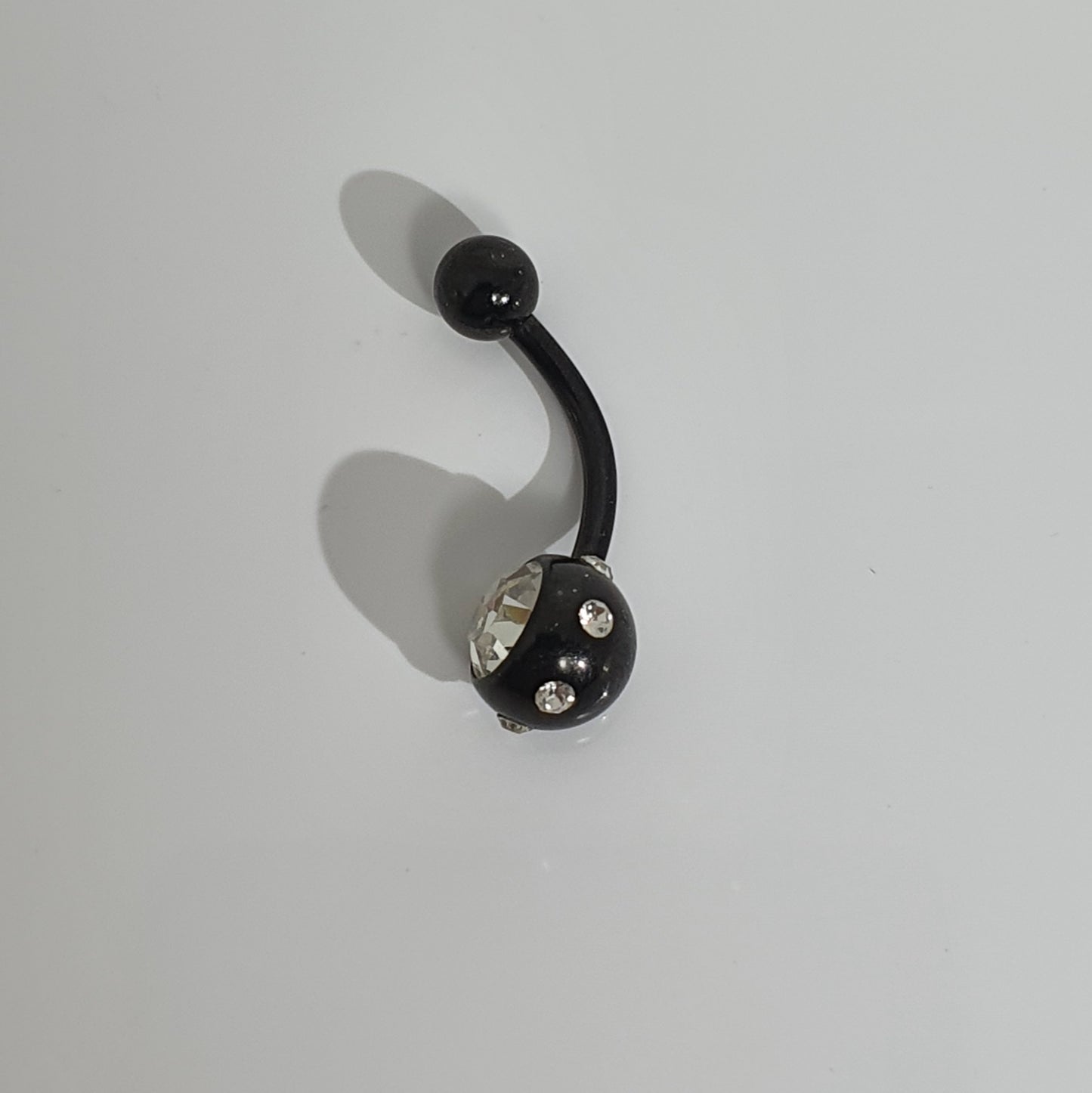 Black PVD Jewelled Navel Stud