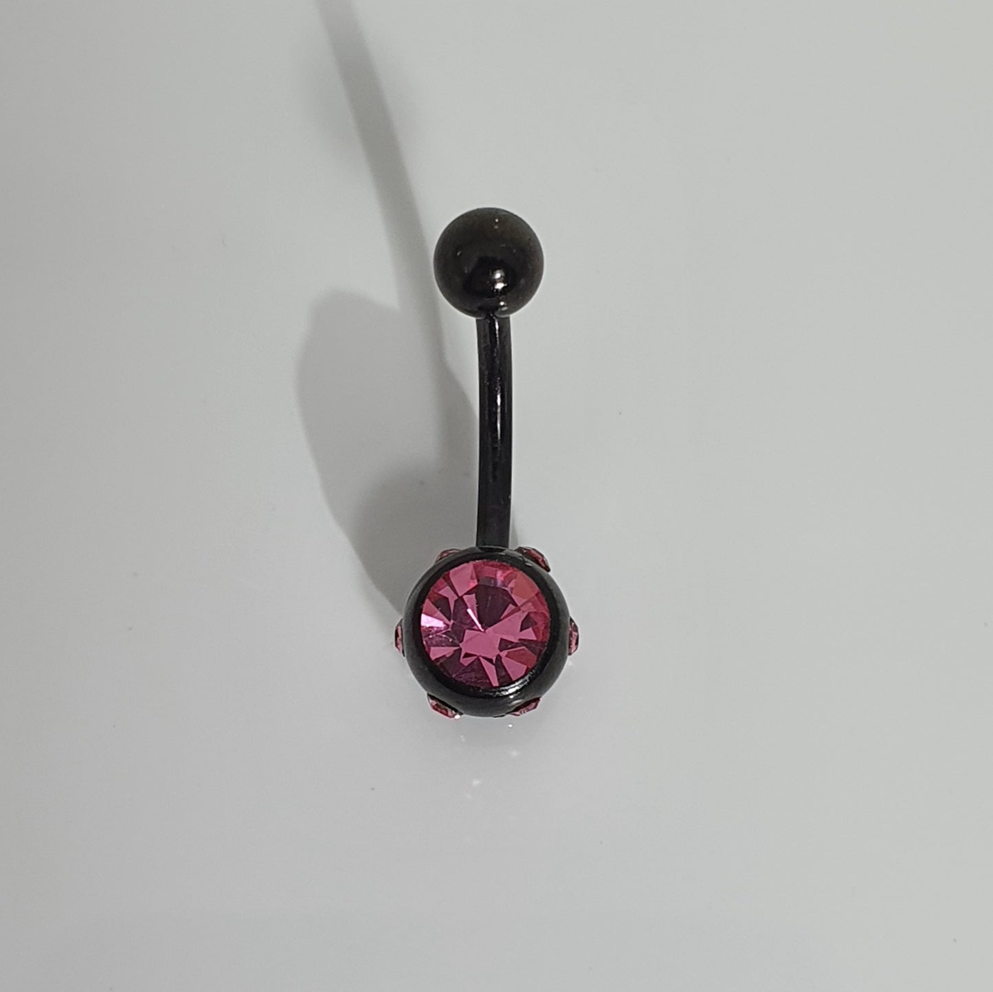 Black PVD Jewelled Navel Stud
