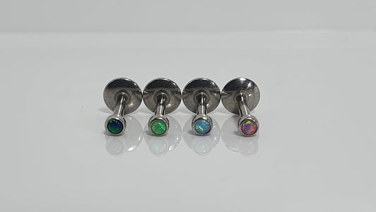 Threadless Opal Labret Stud
