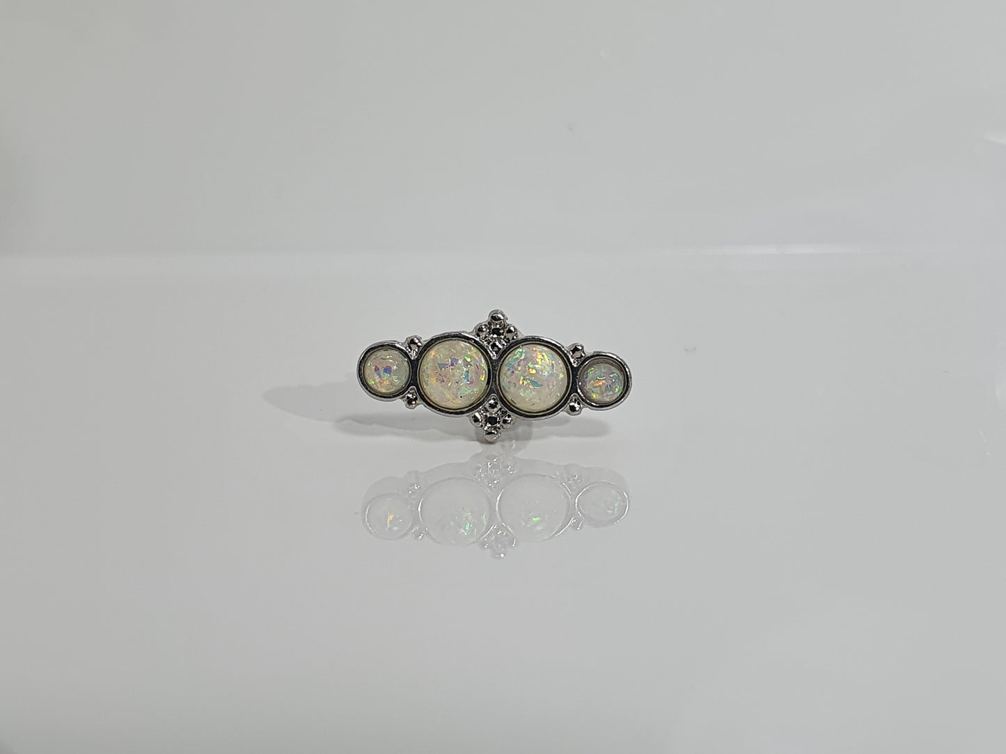 4 White Opal Helix Bar 1.2mm(16g)