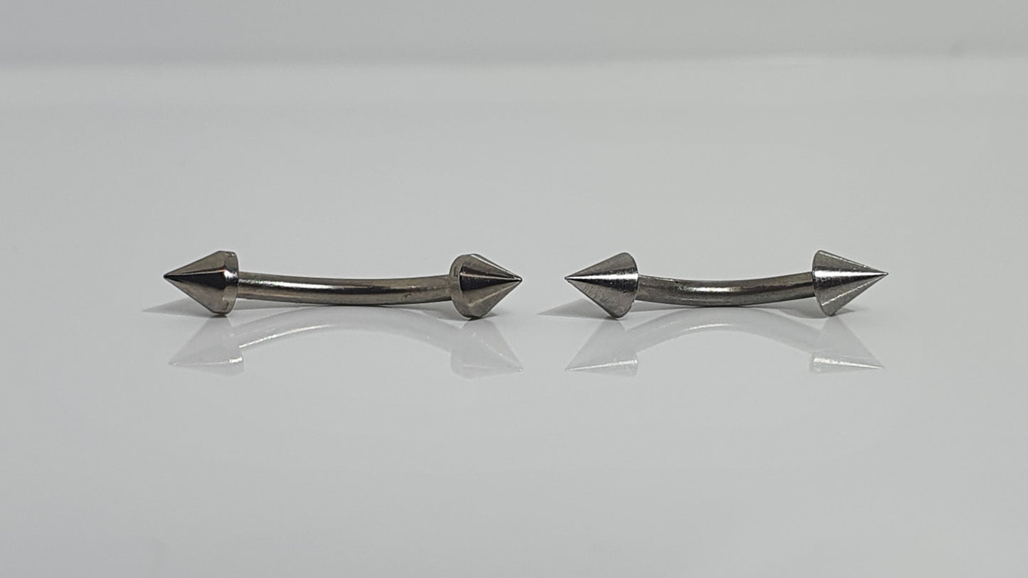 Titanium Curved Bar with Spikes