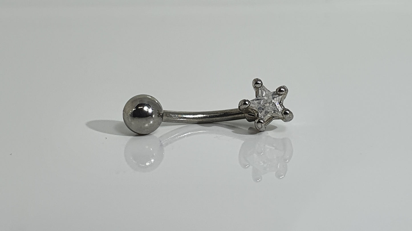 Shaped Crystal Curved Barbell