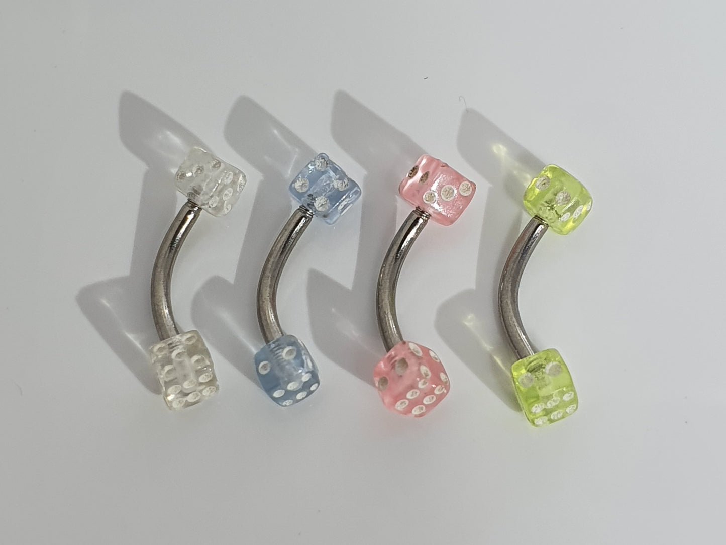 Acrylic Dice Curved Barbell
