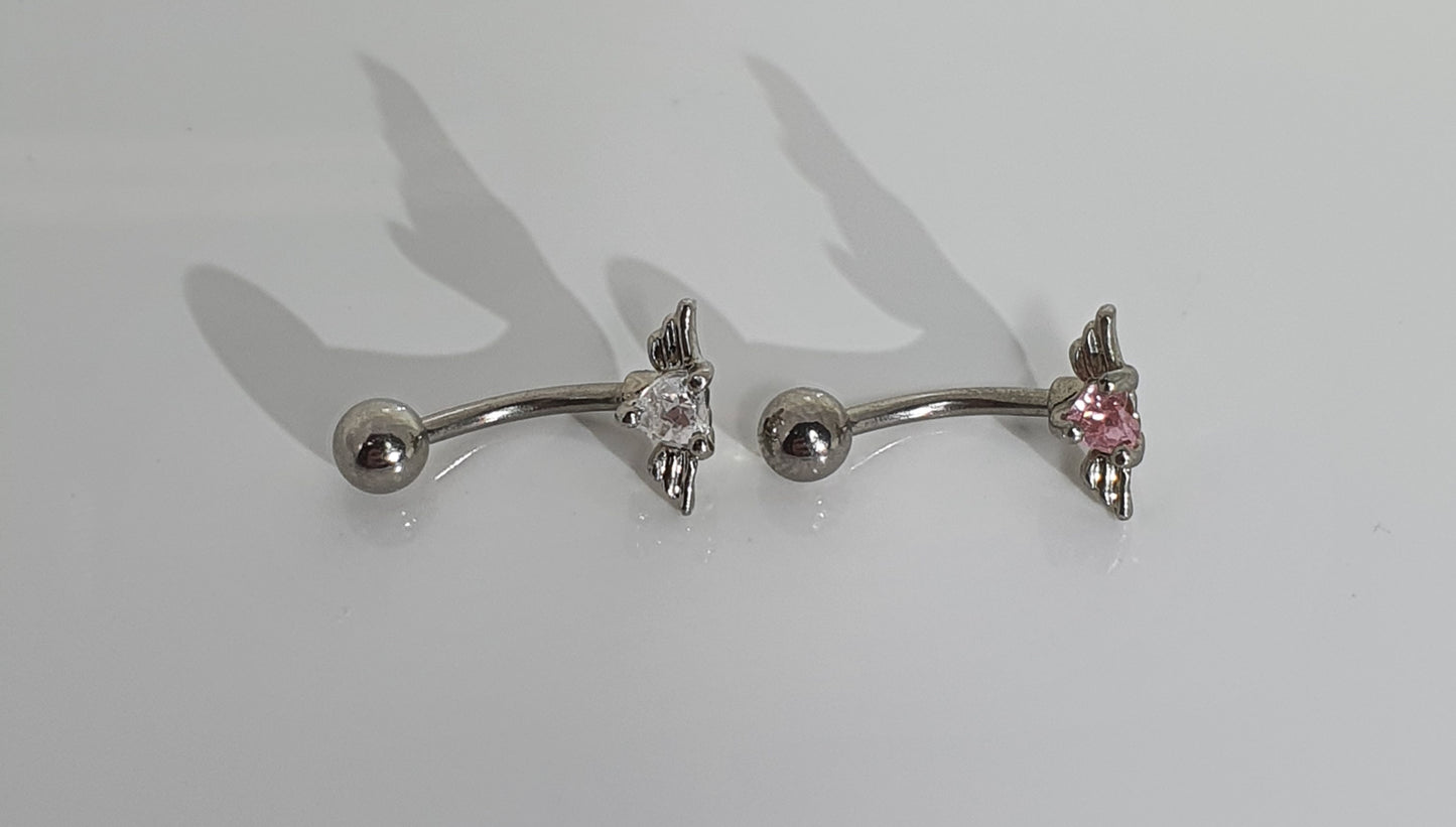 Winged Heart Curved Barbell