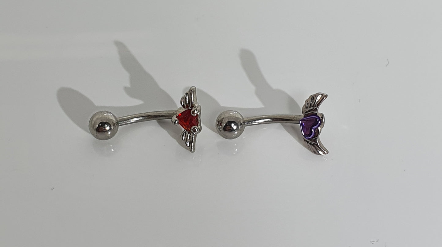 Winged Heart Curved Barbell