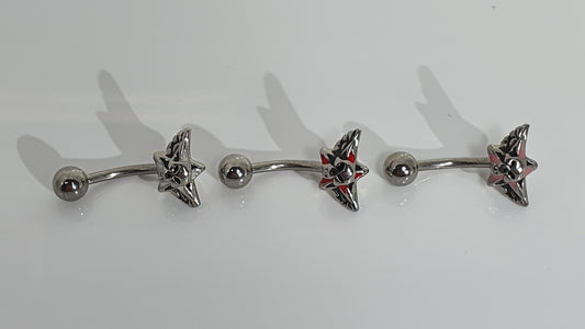 Winged Skull Curved Barbell