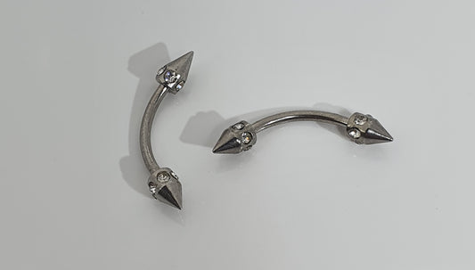Crystal Spiked Curved Barbell