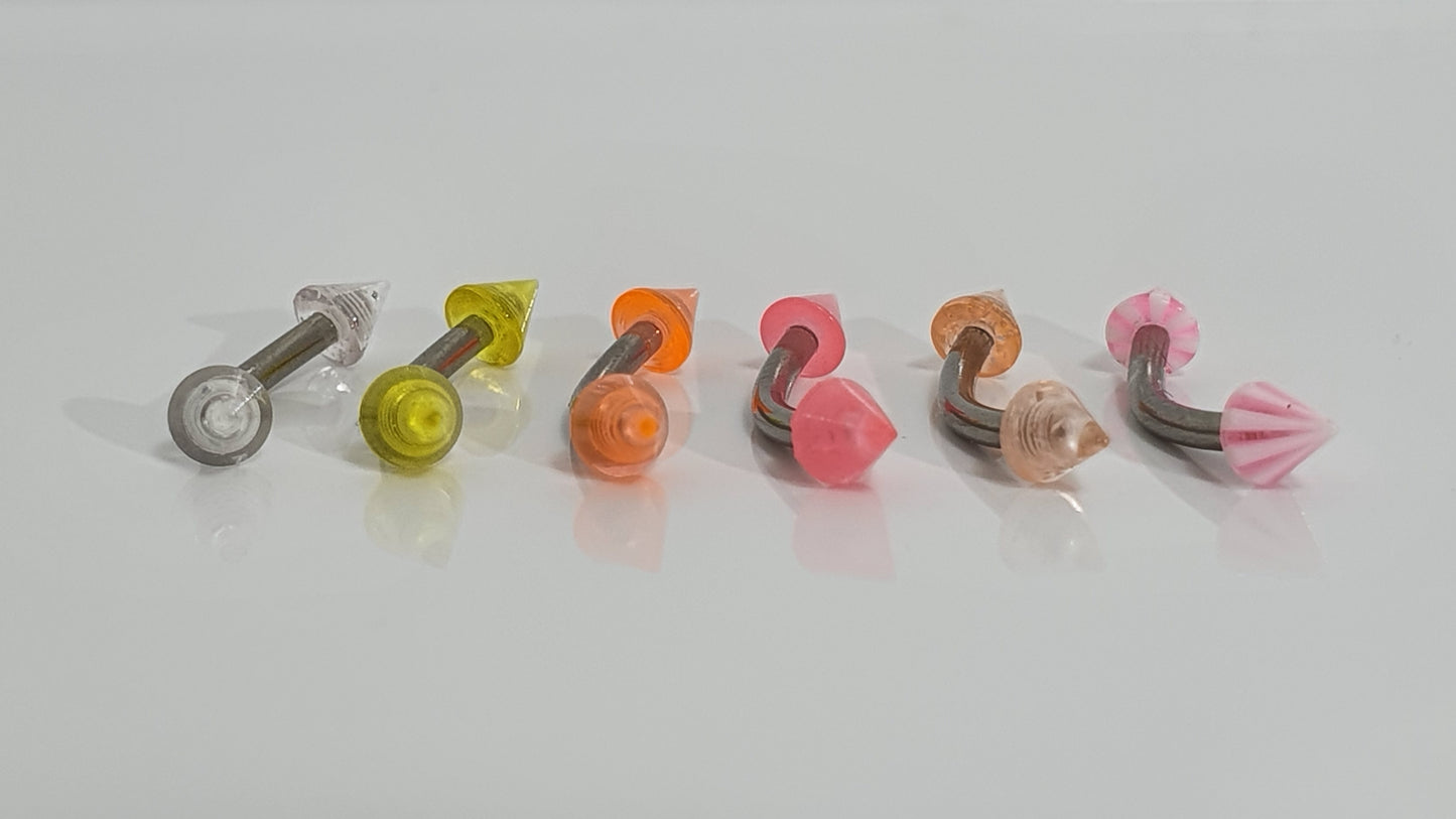 Acrylic Spikes Curved Barbell 1.2mm(16g)