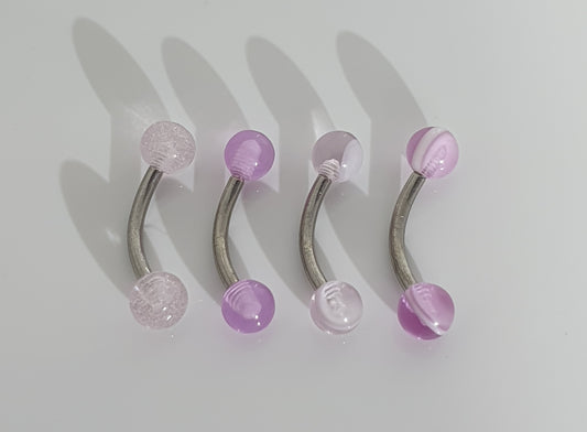 Acrylic Balls Curved Barbell