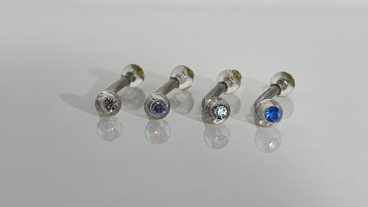 Jewelled Clear Acrylic Balls Curved Barbell
