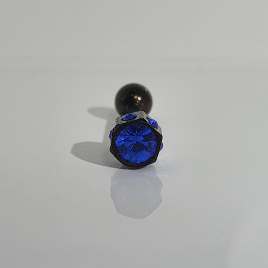 Black PVD Jewelled Tongue Barbell