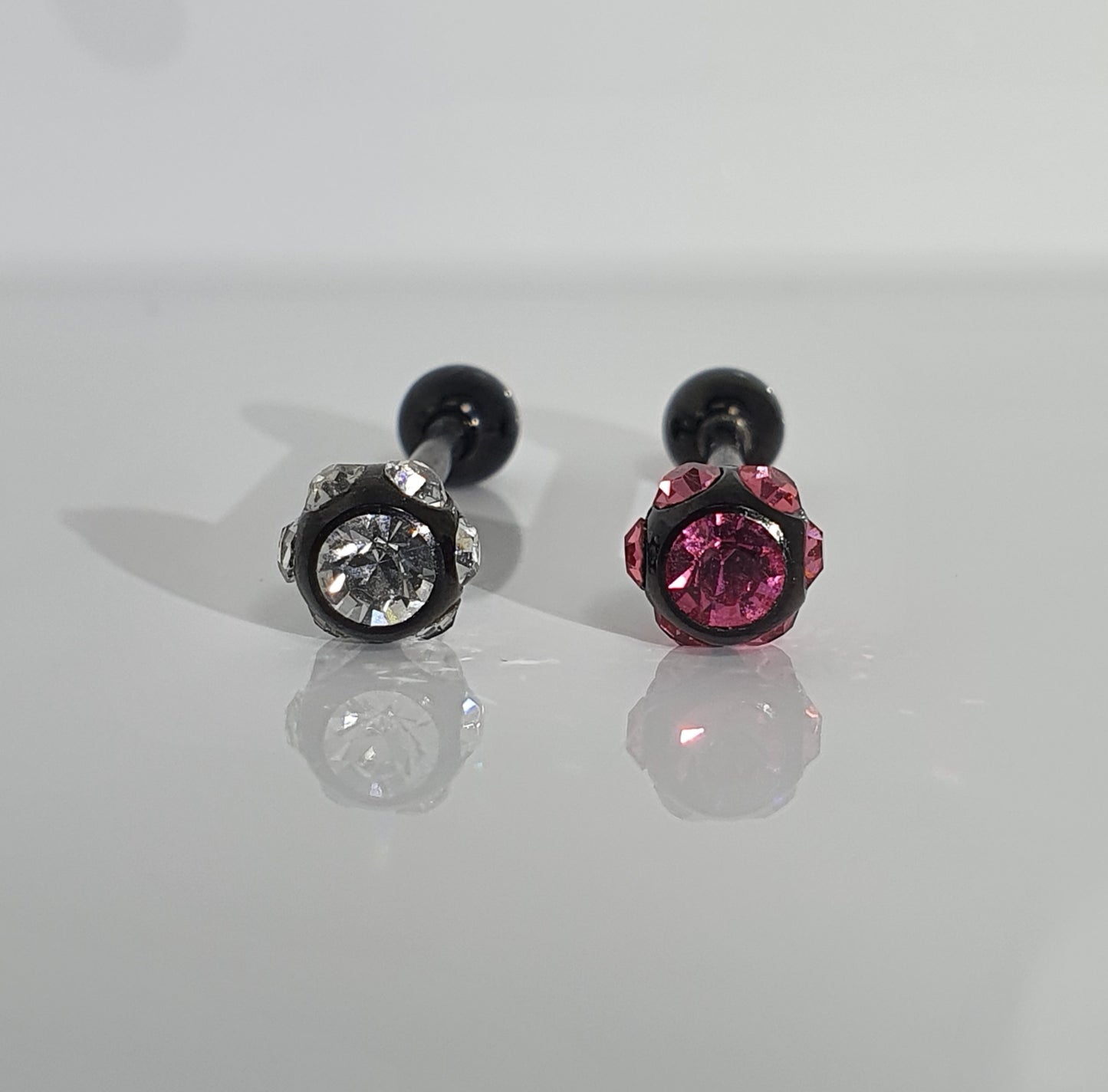 Black PVD Jewelled Tongue Barbell
