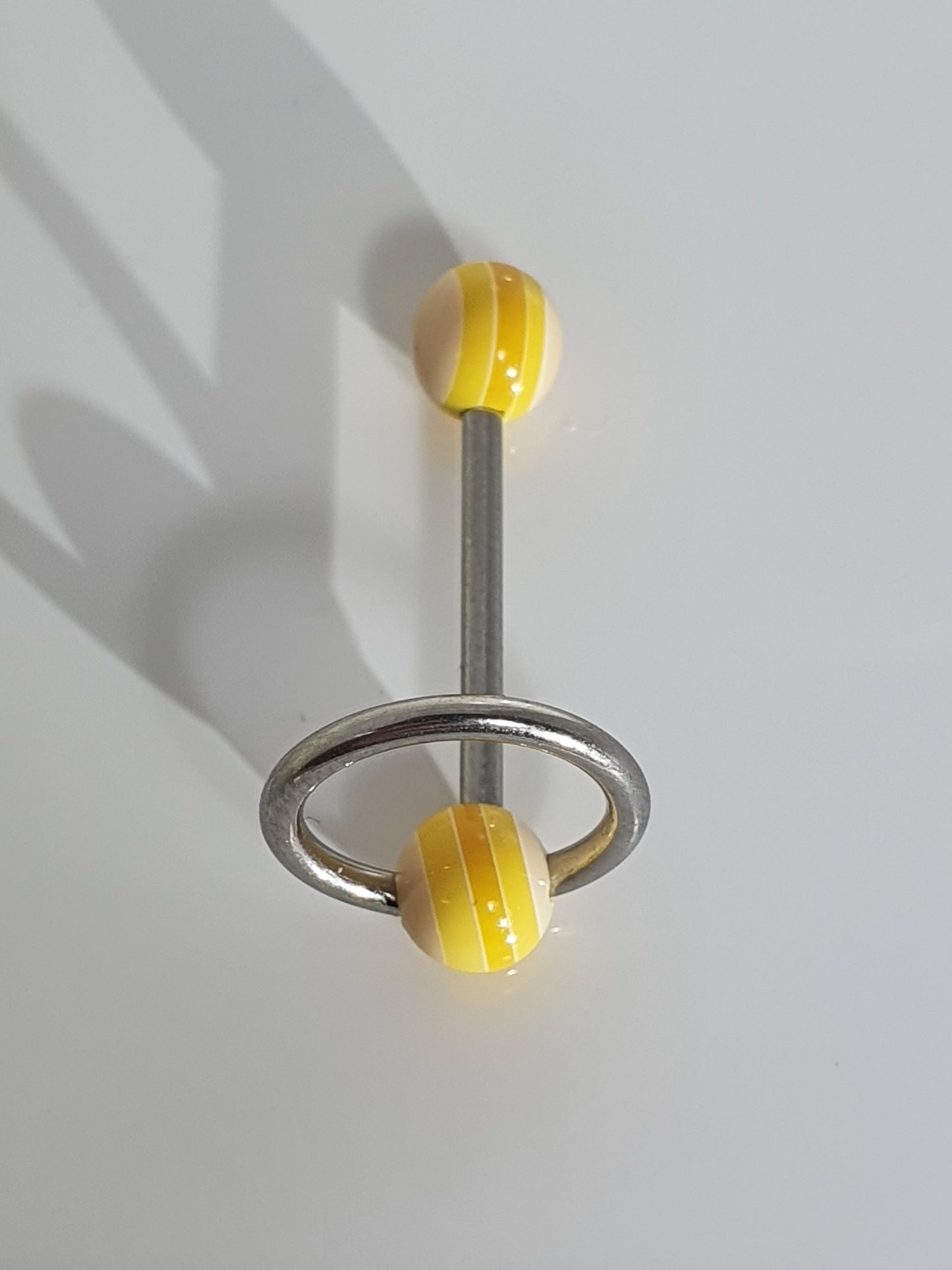 Slave Ring Tongue Barbell with Plastic Balls