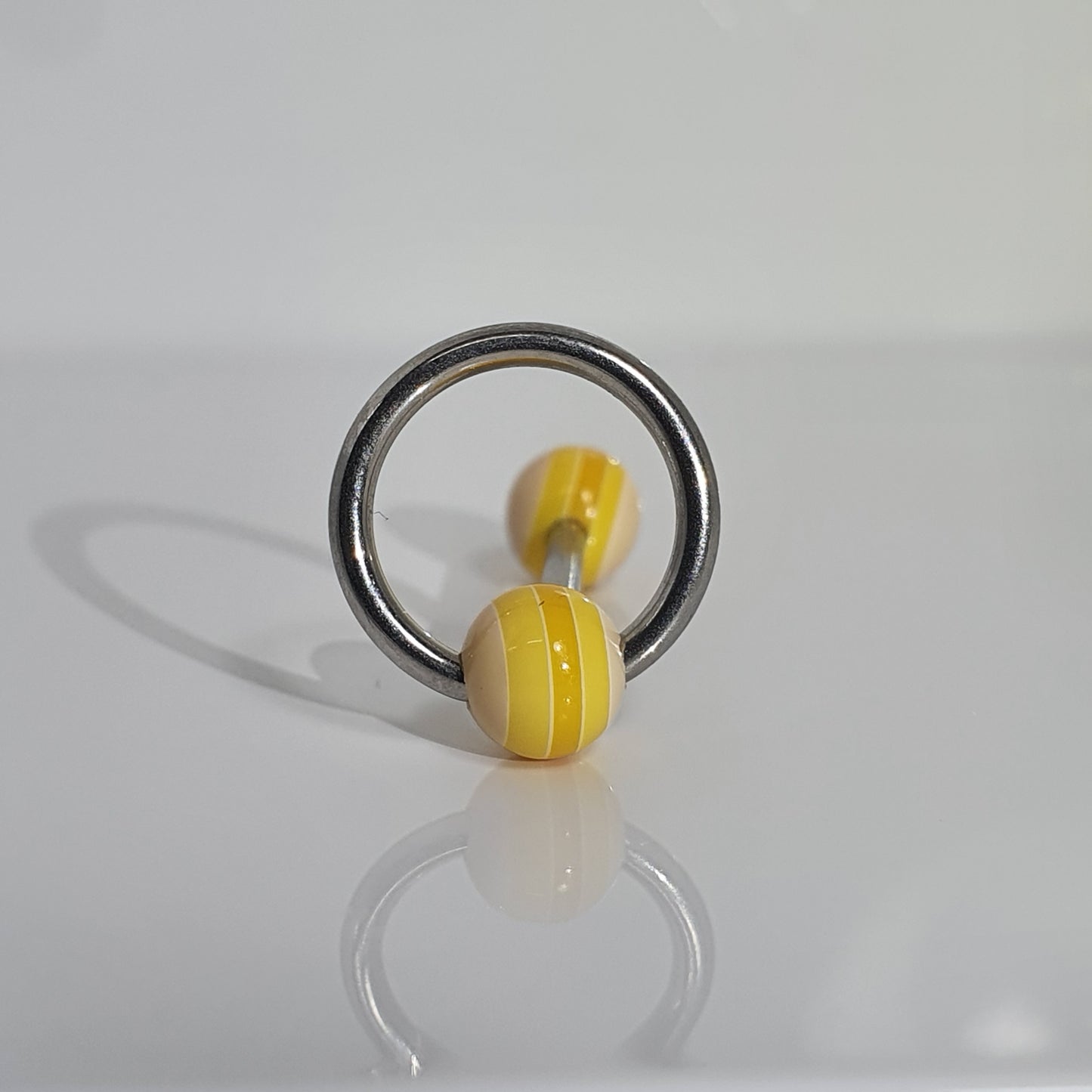 Slave Ring Tongue Barbell with Plastic Balls