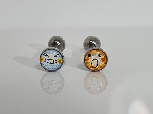 Cartoon Face Tongue Barbell