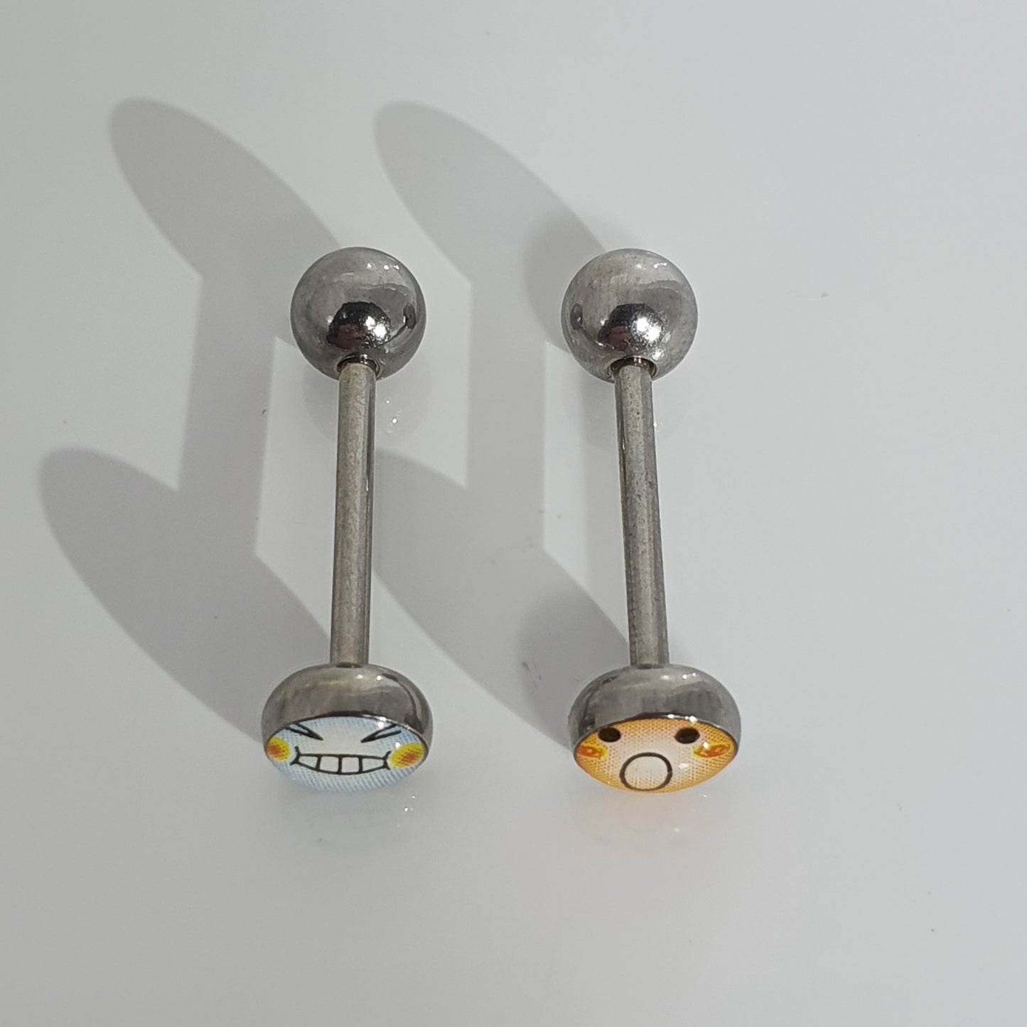 Cartoon Face Tongue Barbell