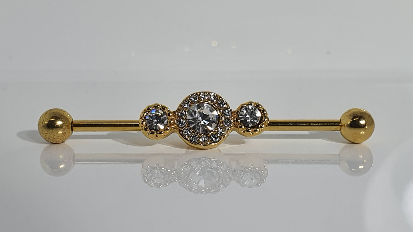 Multi-Jewelled Industrial Barbell