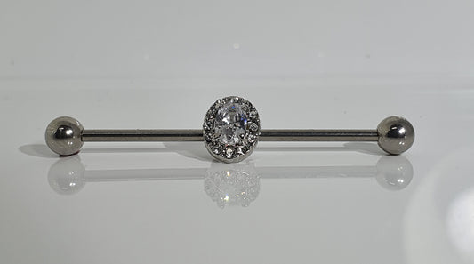 Round Crystal Industrial Barbell