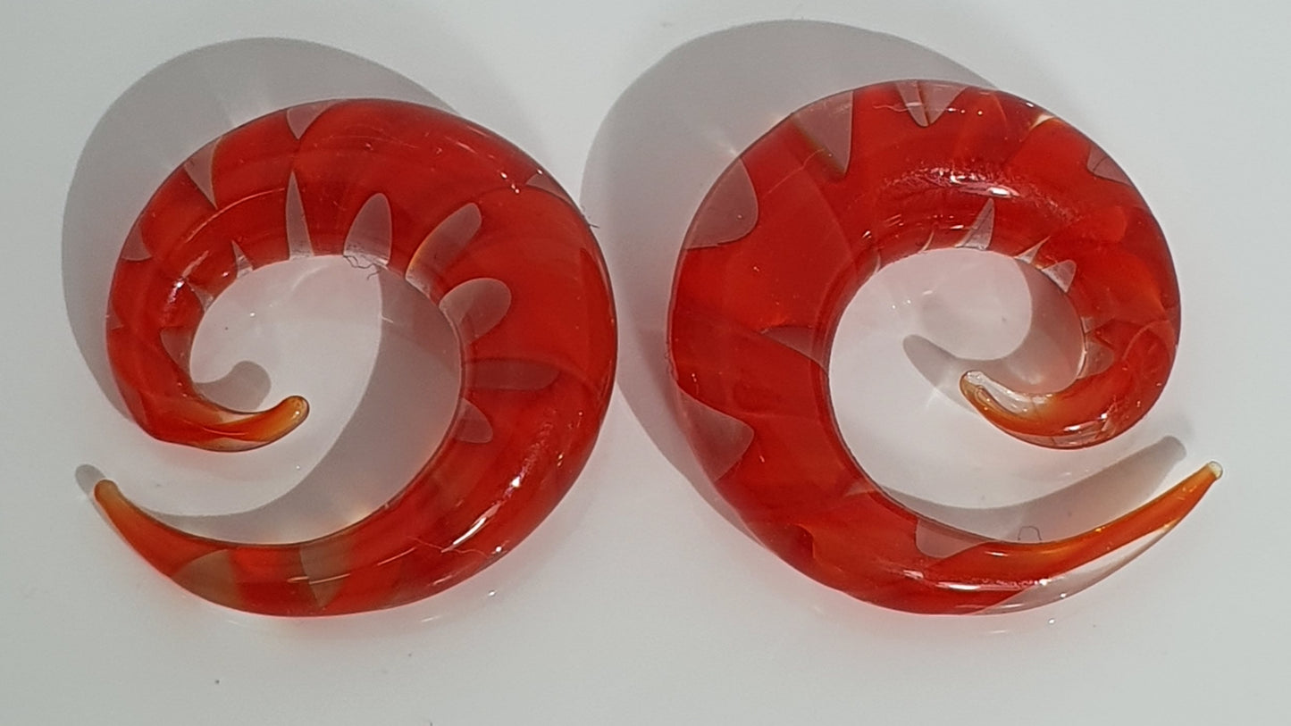 Coloured Marble Glass Ear Spiral