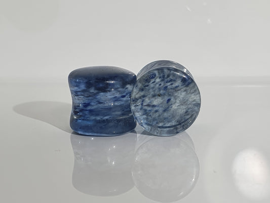 Cloudy Blue Glass Plug
