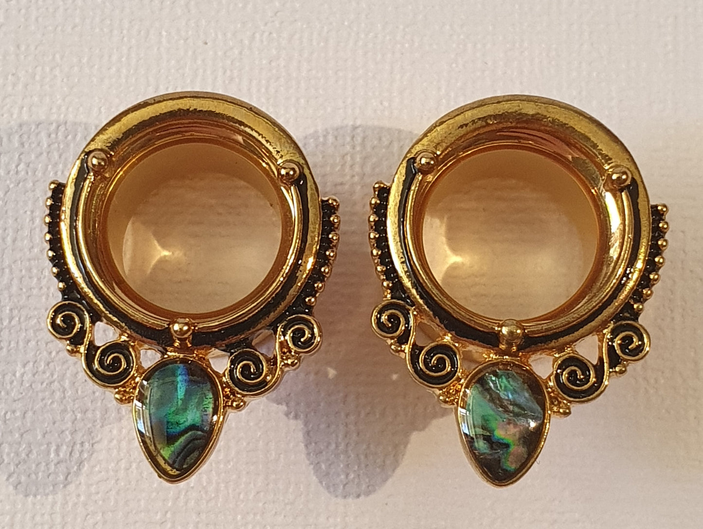 Decorative Tunnel with Seashell Inlay - silver & gold