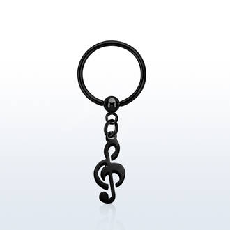Black Hanging Treble Clef BCR