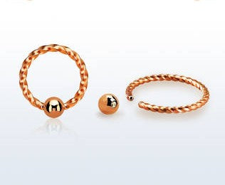 Rose Gold Twisted BCR 1.2mm(16g)