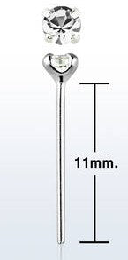 Stirling silver Crystal Nose stud