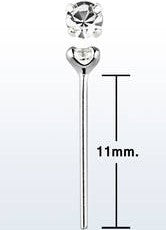 Stirling silver Crystal Nose stud