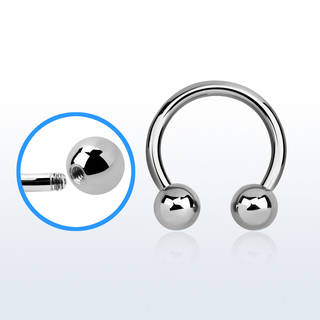 Titanium Circular Barbell 3mm(8g) x 14mm External Thread